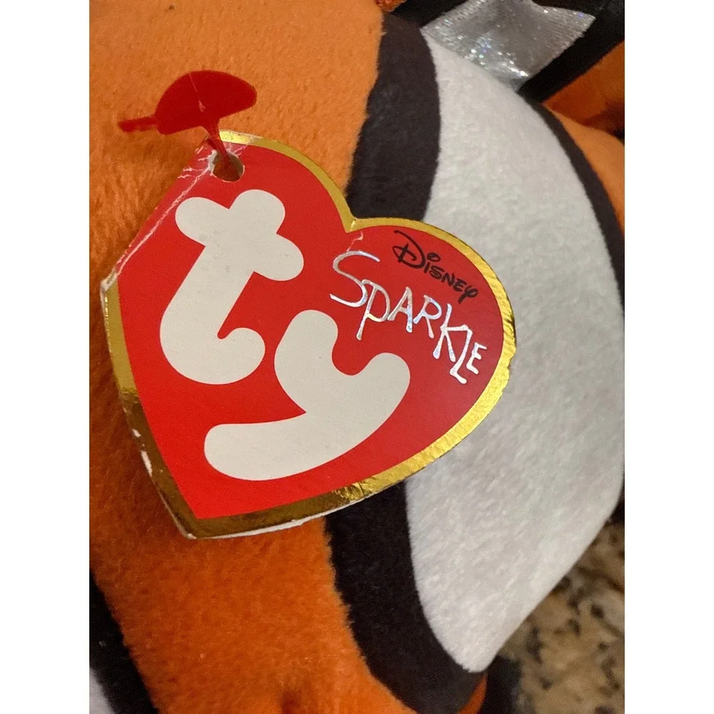 Ty Beanie Buddies Disney Finding Dory Nemo Sparkle Plush Orange Clownfish